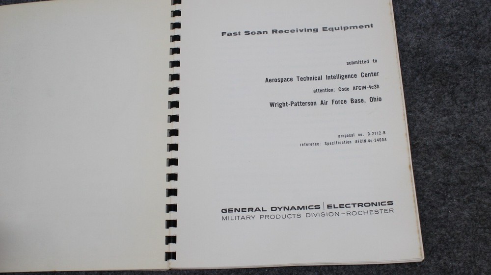 GENERAL DYNAMICS FAST SCAN RECEIVING EQUIPMENT TECHNICAL PROPOSAL