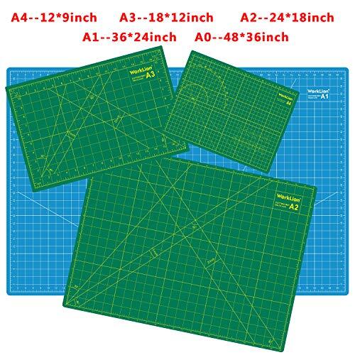 WORKLION 24 x 36 Large Self Healing PVC Cutting Mat Double Sided Gridded