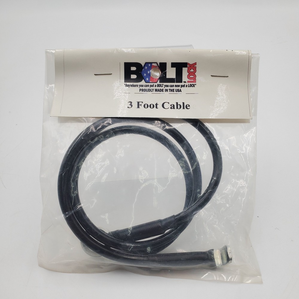Bolt Lock Motorcycle Jacket Helmet Lock Replacement Cable Loop 3 foot NEW Sealed