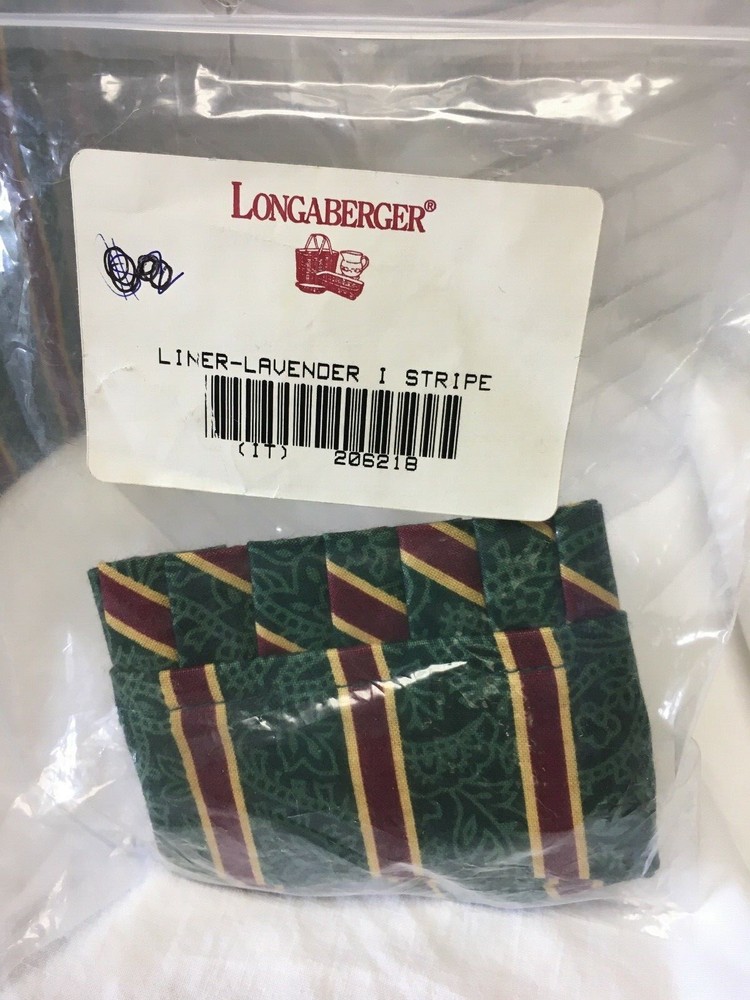 LONGABERGER LINERS - SET OF THREE - NEW - IMPERIAL STRIPE PATTERN