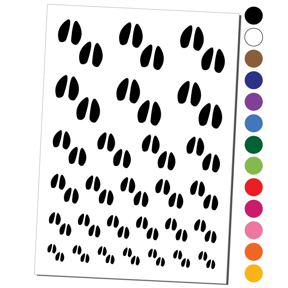 Deer Tracks Footprints Temporary Tattoo Water Resistant Set