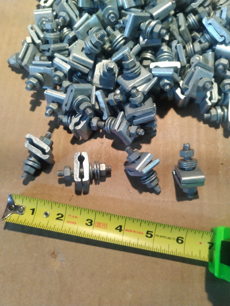 100) Diamond #26-09010, "D" Cable Lashing Wire Clamp, "Bug Nut" Stkd. both sides