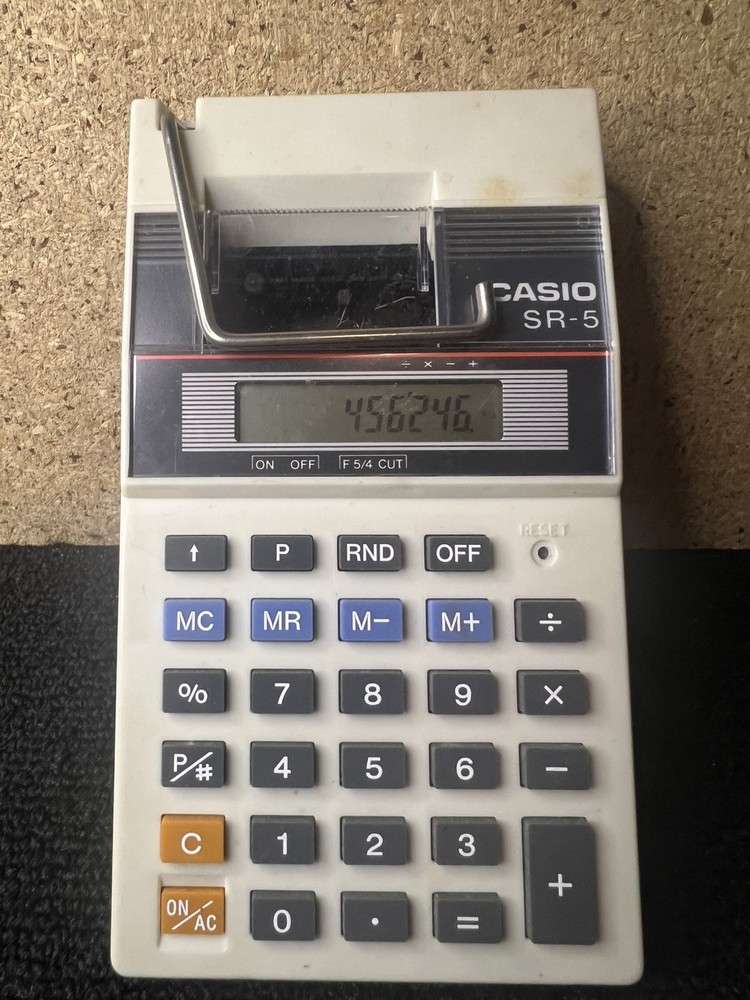 Casio SR-5 Calculator with printer built-in, WORKING Vintage