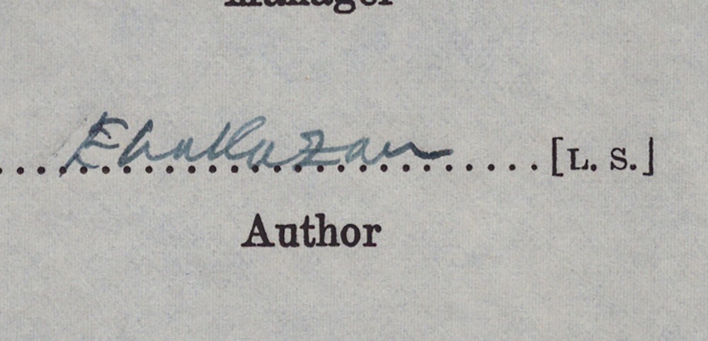 ELIA KAZAN - CONTRACT SIGNED 11/15/1944