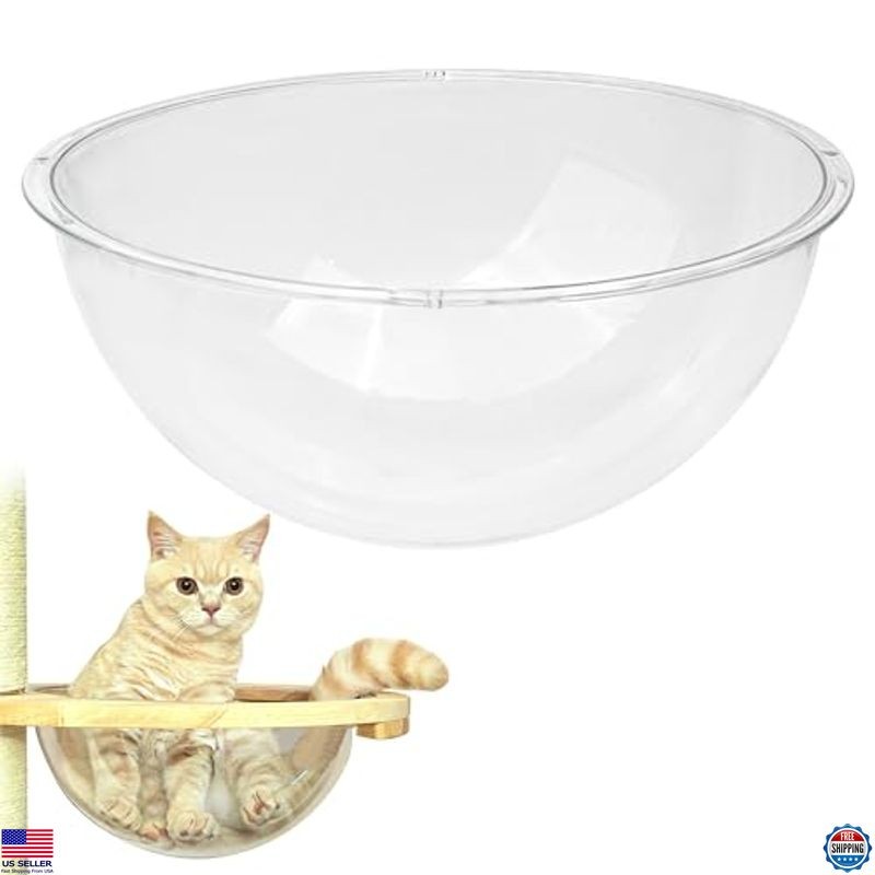 12.6" Clear Acrylic Cat Bubble Window - Durable Transparent Perch Space Capsule
