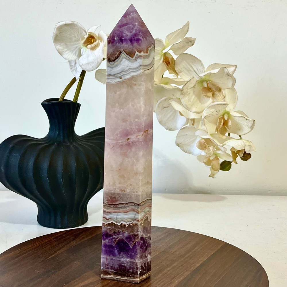 2.61LB Natural agate Amethyst QuartzAmethyst column mineral sample
