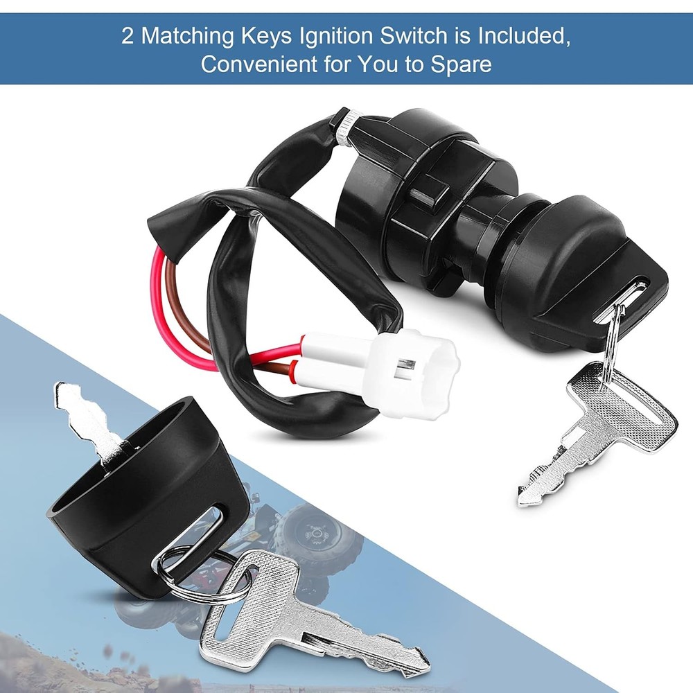 Motorcycle Ignition Switch with 2 Matching Keys, 2 Wire popular