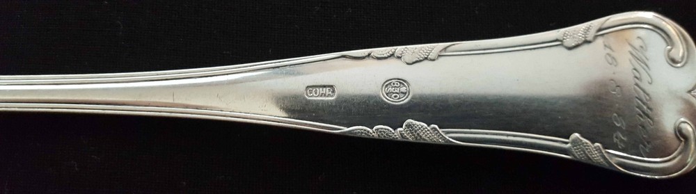 COHR Silver Place Fork Engraved Vintage Antique