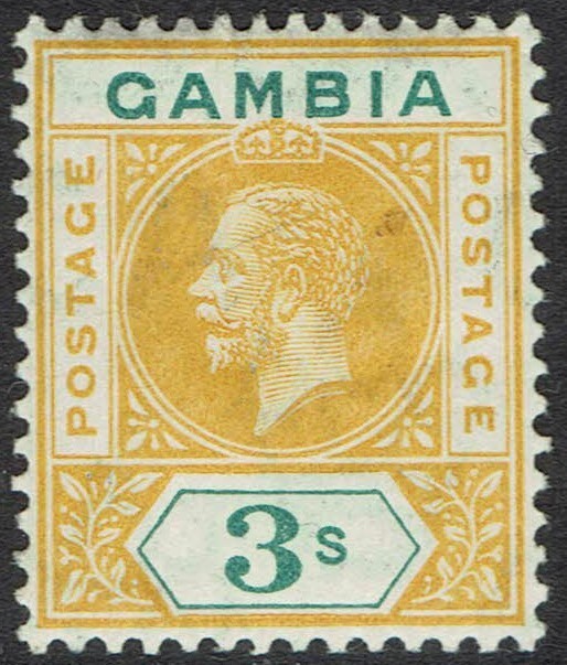 GAMBIA 1912 KGV 3/-