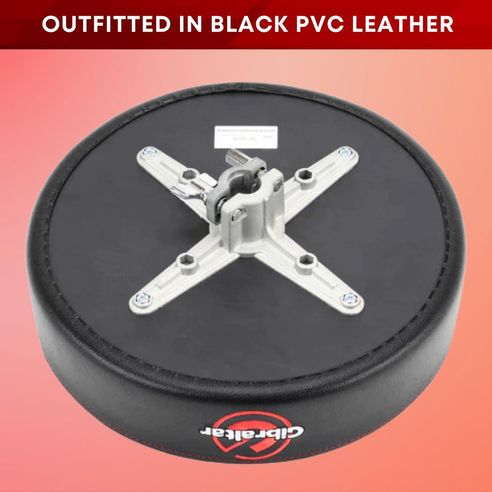 Drum Throne with Adjustable Height, round Seat, Double-Braced Stool, Comfortable