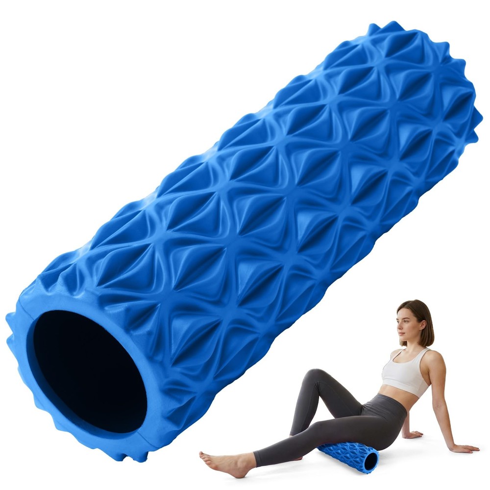 Foam Roller for Deep Tissue Massager, 15" High Density Exercise Patented Roll...