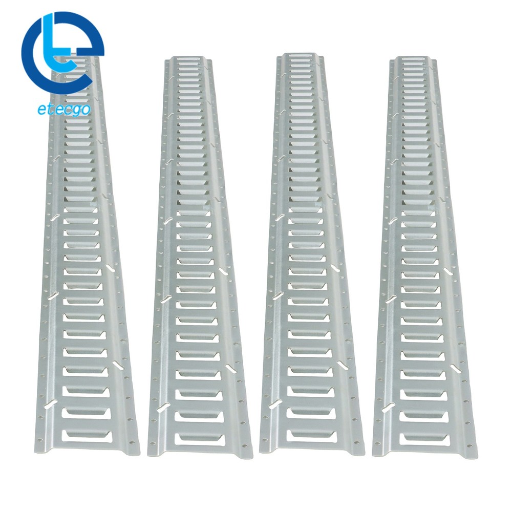 4 Piece 6' Galvanized E Track Tie Down Rail Set Silver Finish For Vans Trailers