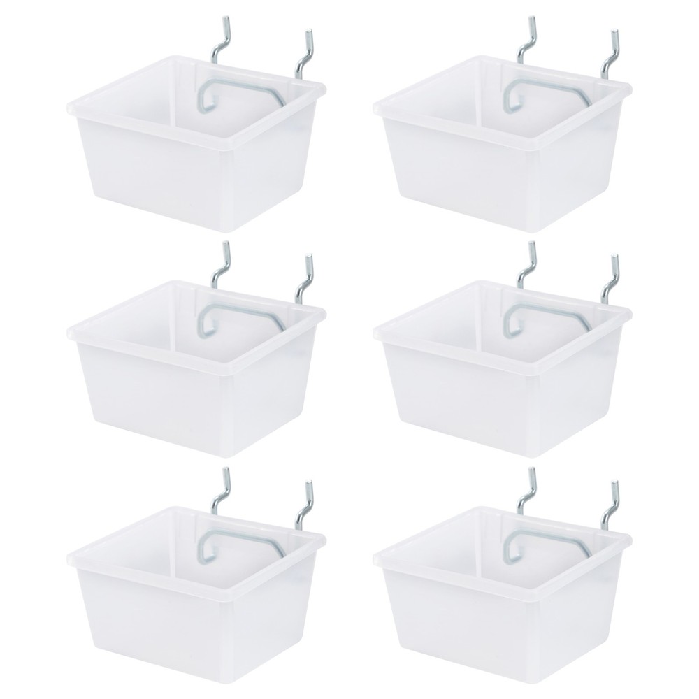 6 Pack Pegboard Clear Bins, Pegboard Bins Hooks, DIY Pegboard Accessories,8882