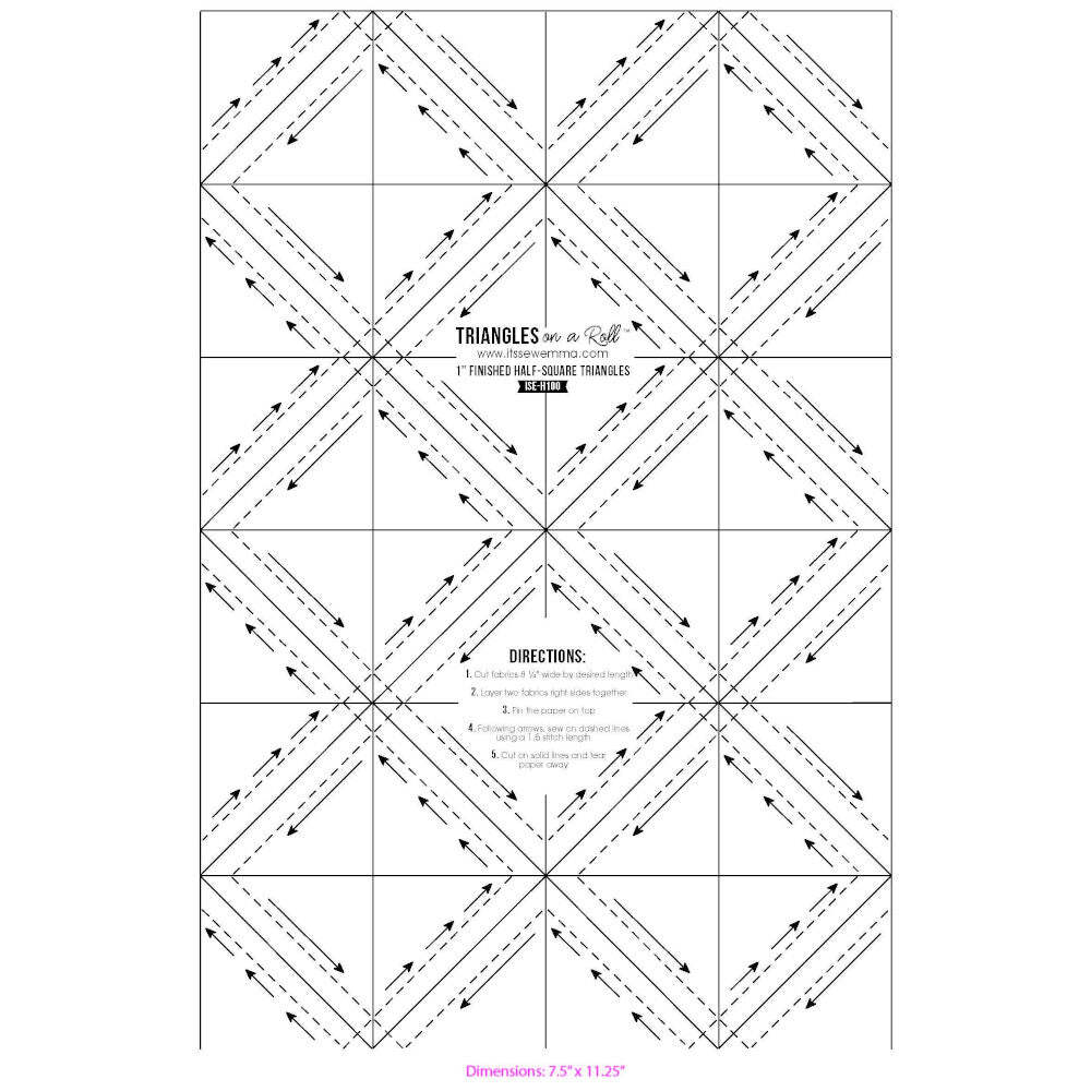 It's Sew Emma Triangles on a Roll, Half-Square Triangles - 1in Finished