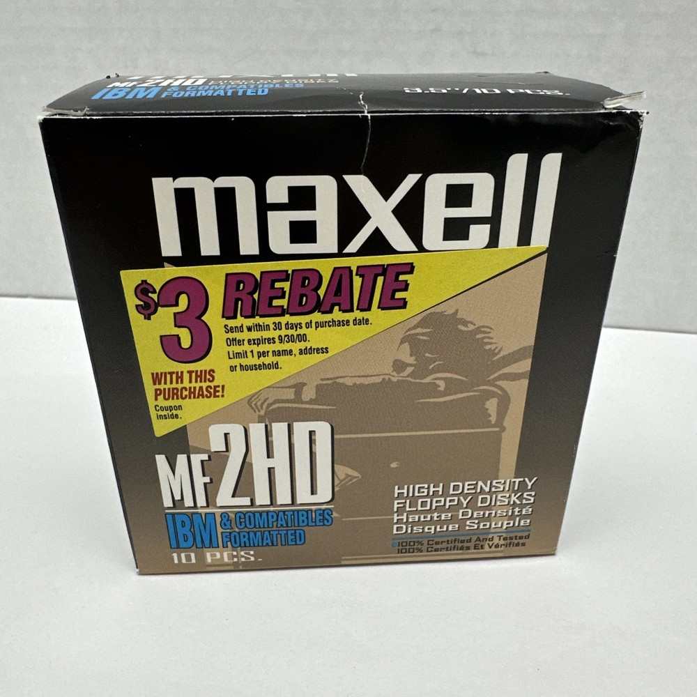Maxell High Density Computer Floppy Disks 9 Pack MF 2HD Open Box