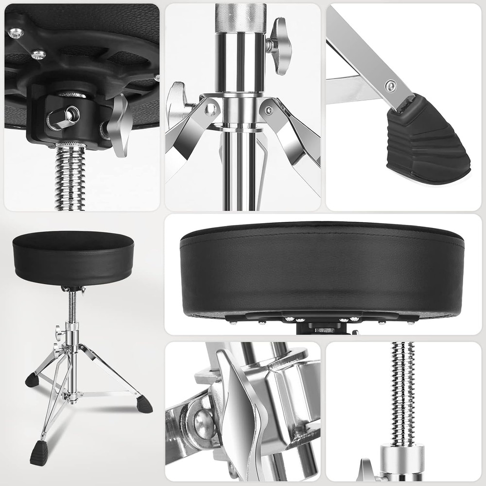 Drum Throne Seat,Adjustable Stool Drum Universal Thick Padded Drum Throne Drumme