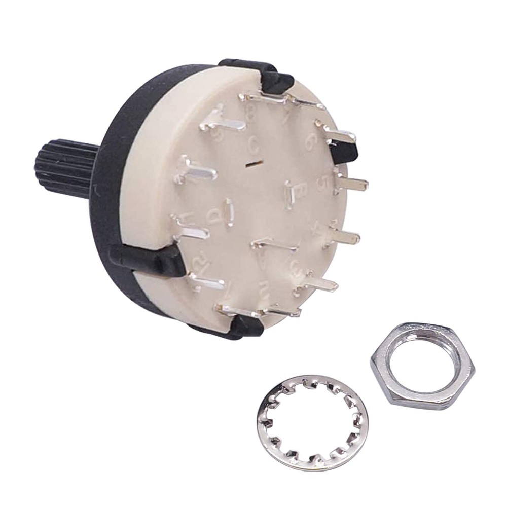 Rotary Switch 4-Pole 3-Position Single Deck with 3 Knobs for Channel Selection