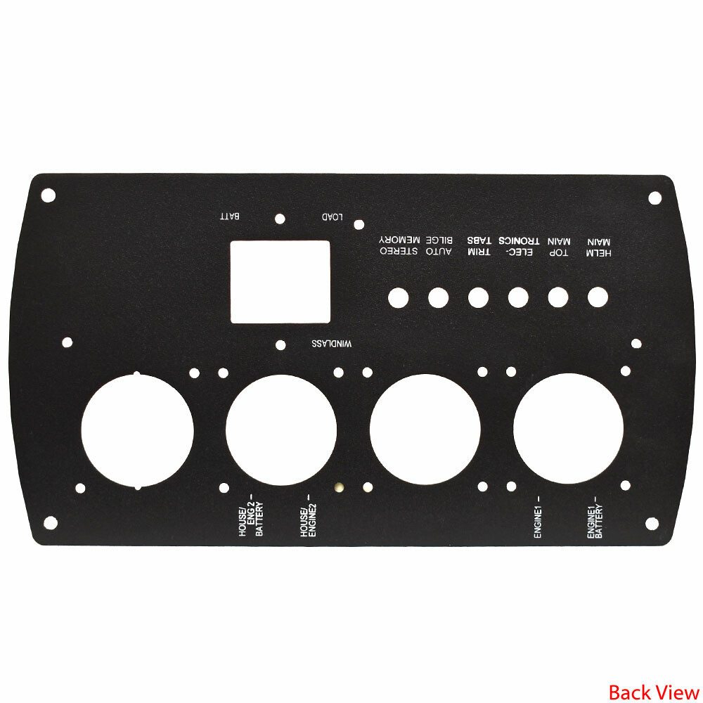 Mako Boat Blank Battery Switch Panel 324343 | Black Aluminum