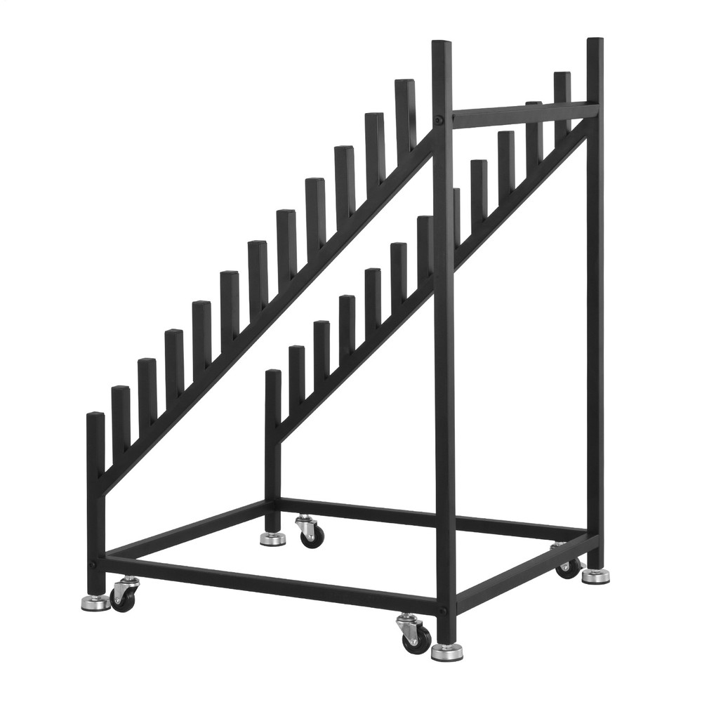 12-Tier Tile Display Rack Tile Display Stand w/ Wheels Rolling Tile Storage Rack