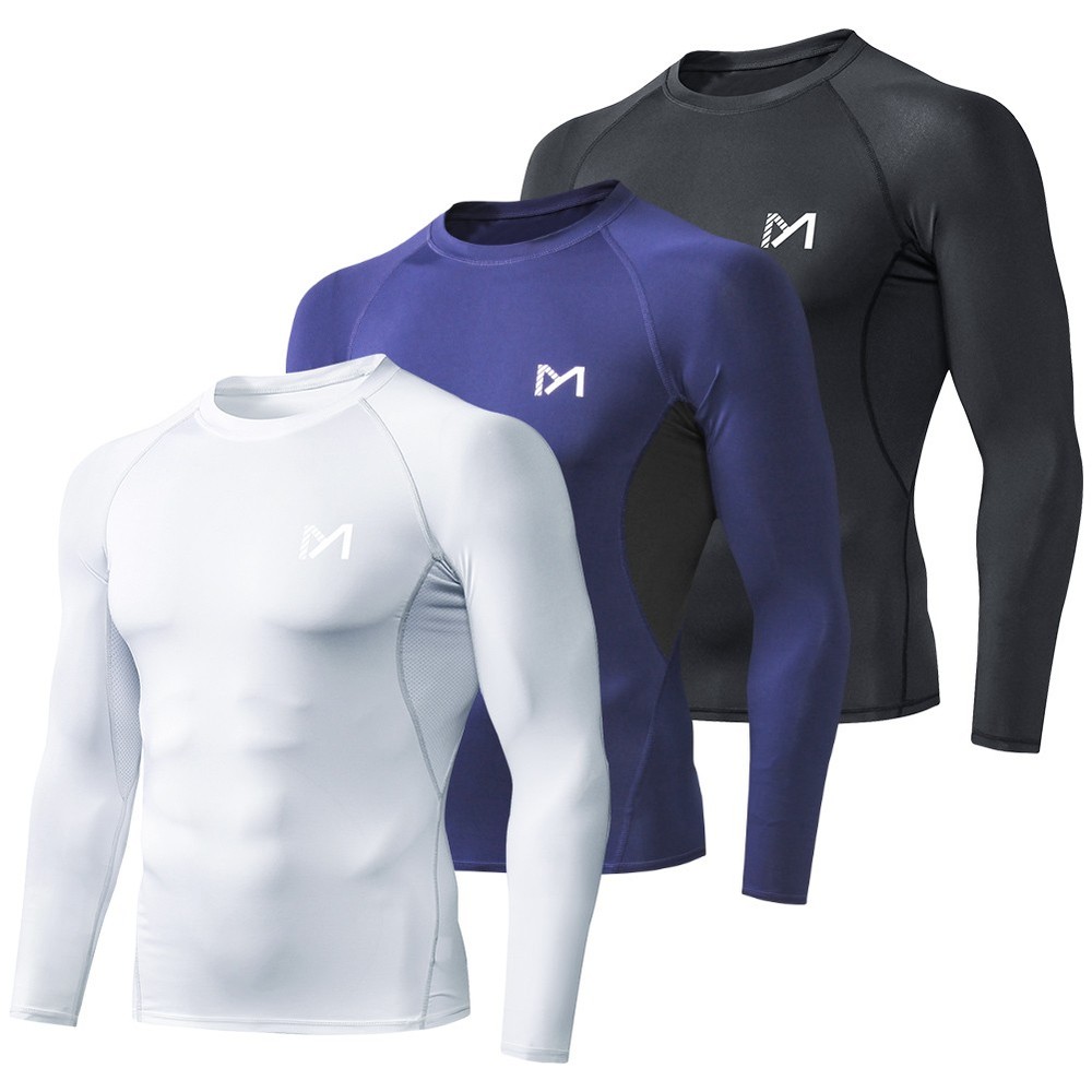 Men's Compression Shirt Long Sleeve Athletic Workout Shirts Active Base Layer