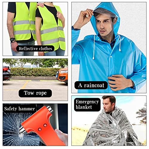 Car Roadside Emergency Kit with Reflective Warning Triangle, Assistance Kit