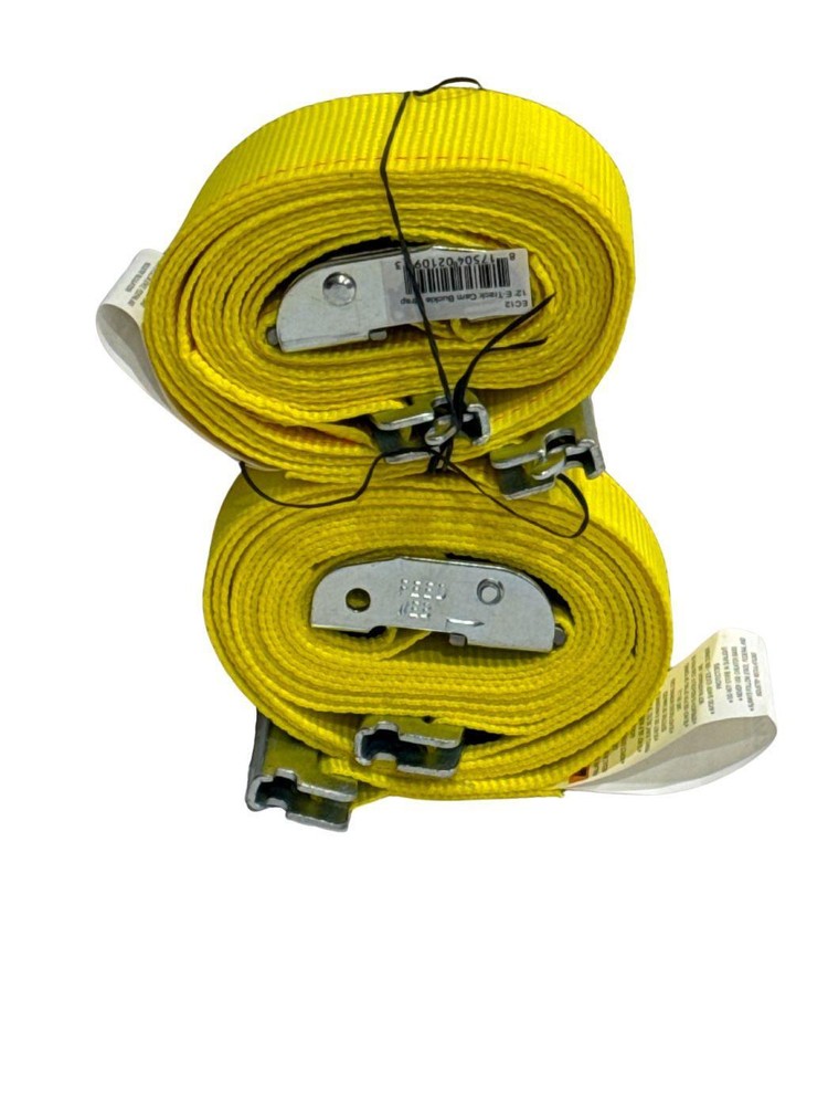 2"x12' Yellow E-Track Cam Buckle Strap (2 Pack)