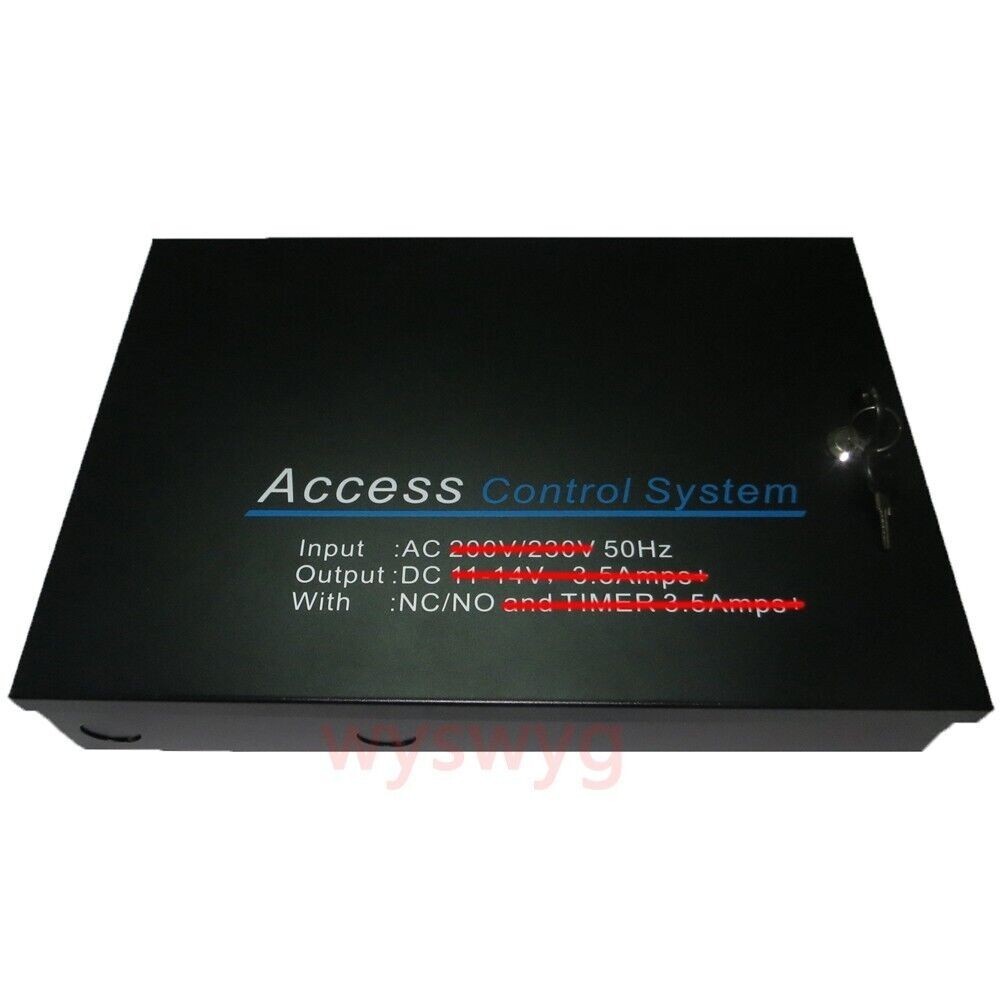 4 Door 4 Reader TCP/IP RFID Board Panel Access Control Metal case + Power Backup