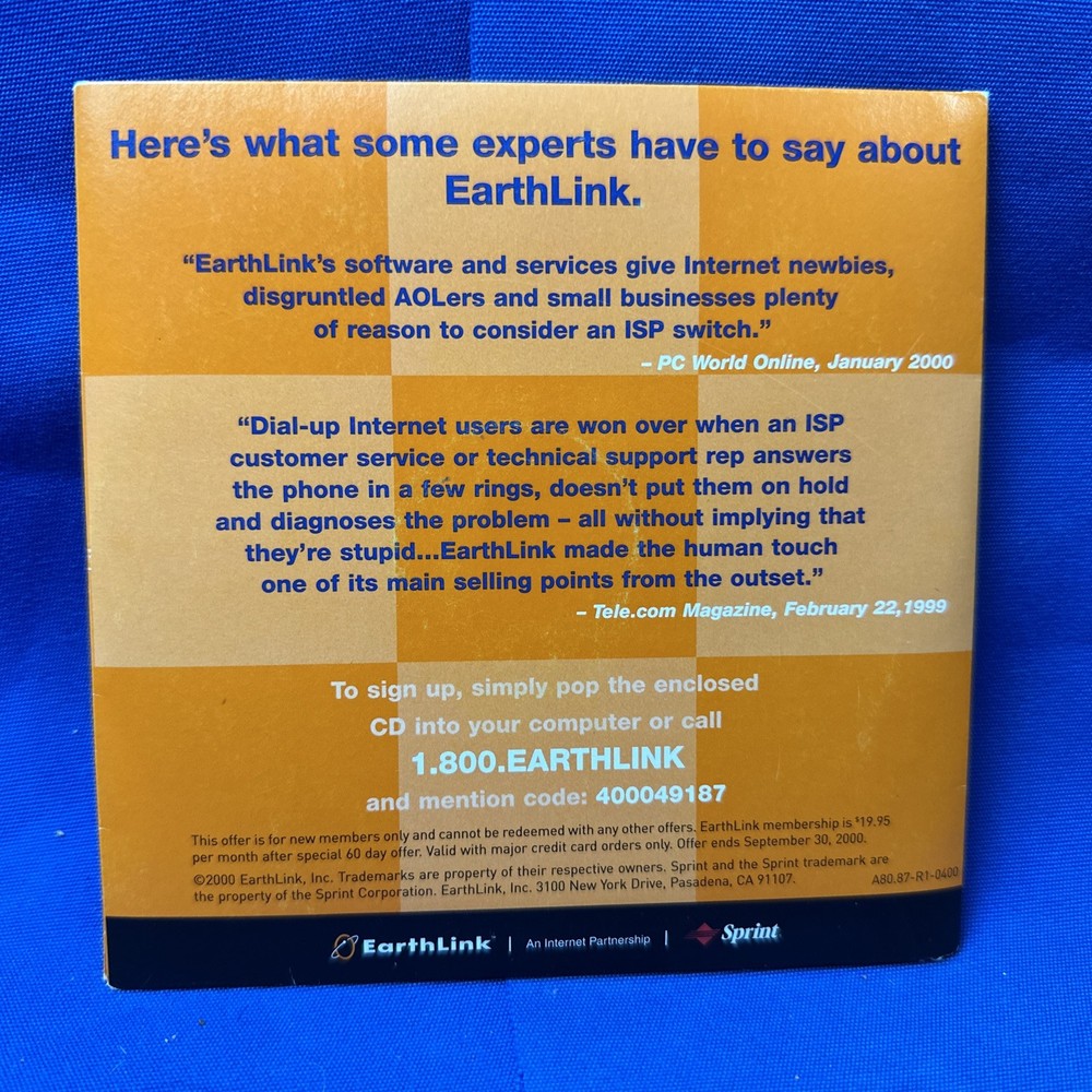 (3) Vintage Earthlink Internet Service Install CD's Discs Software PC Window