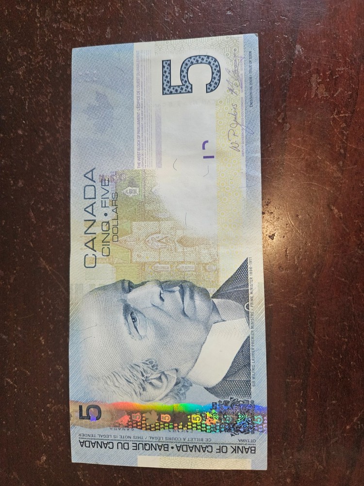 2006 Canada Five Dollar Bill