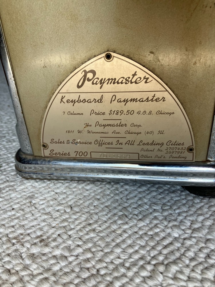 Vintage Paymaster series 700 check writing machine