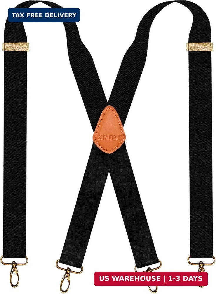Snap Hook Suspenders for Men for Belt Loop Retro Suspenders Adjustable