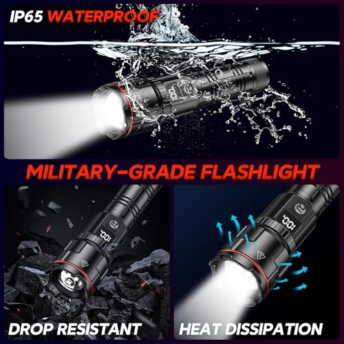 Rechargeable Flashlights Super Bright High Lumens LED Flashlight with 1 Pack