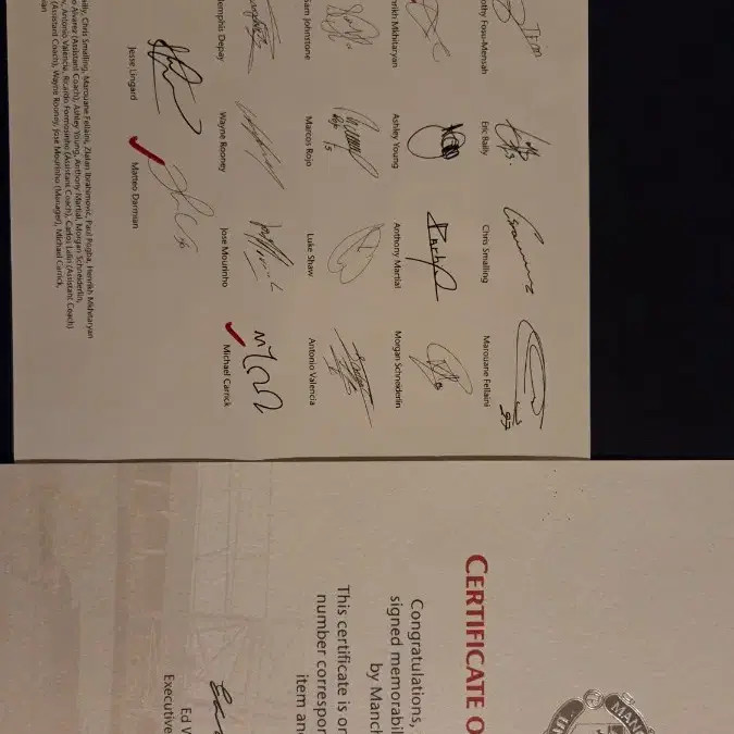 Manchester United Signed Silver Flag - Pre-Owned