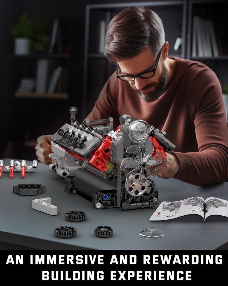 DIY STEM V8 Engine Model Kit - Build Your Own Mechanical Engine Assembly