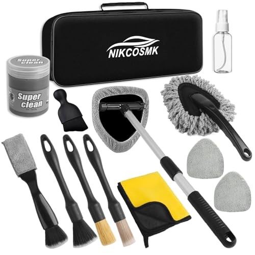 Windshield Cleaner Tool, 14Pcs Car Cleaning Kit - Car Interior Detailing Kit