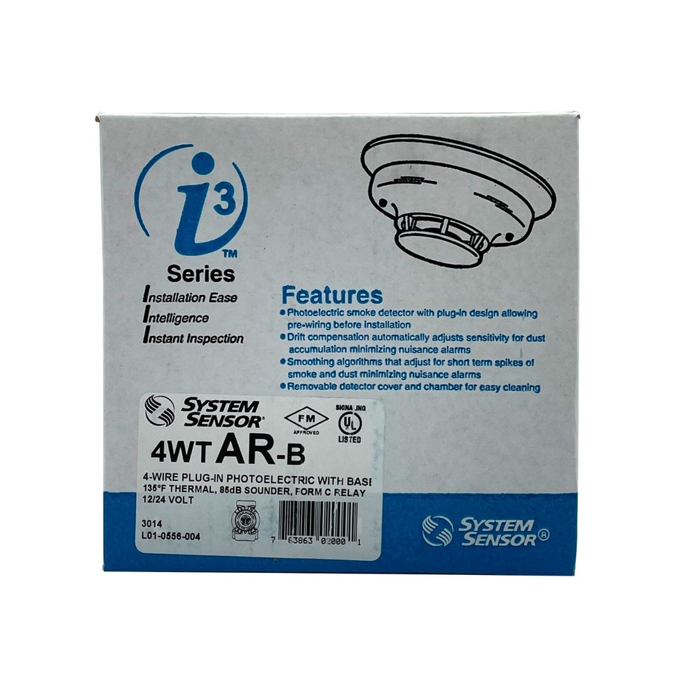System Sensor 4WTAR-B Smoke Detector, 4-Wire - Same Day Shipping (SEALED)