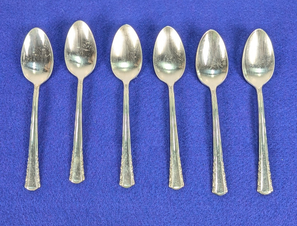 May Queen Holmes Edwards Teaspoons (6) Silverplate SILVERWARE Flatware 1951