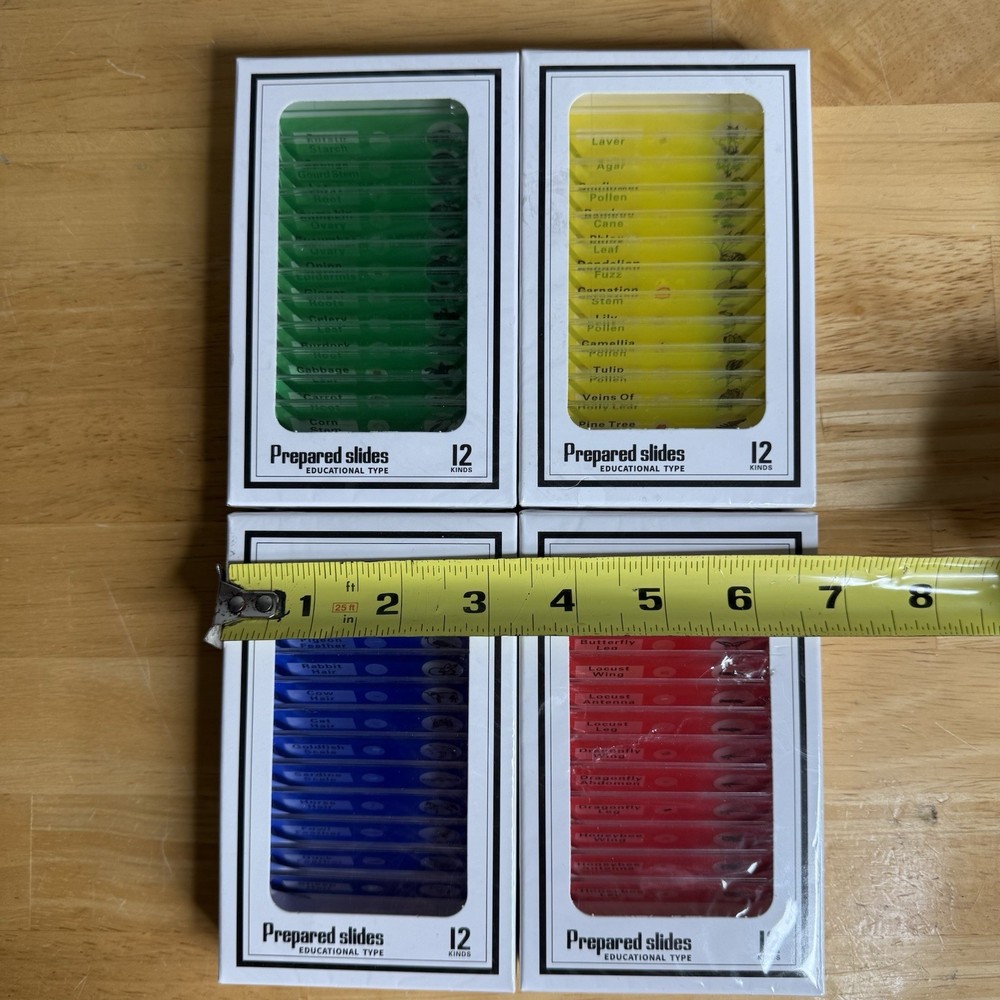 NEW (48) Lot Educational Type Prepared Microscope Slides - Plastic - DIY-Science
