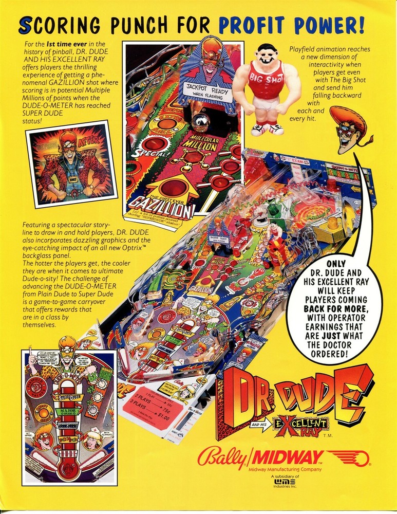 Dr Dude Pinball Flyer Mint / Brochure / Ad