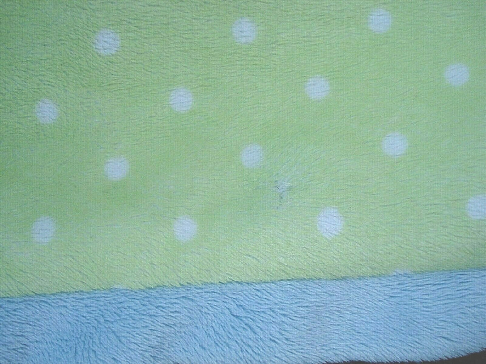 Early Days Green White Dot Frog Security Blanket Blue Satin
