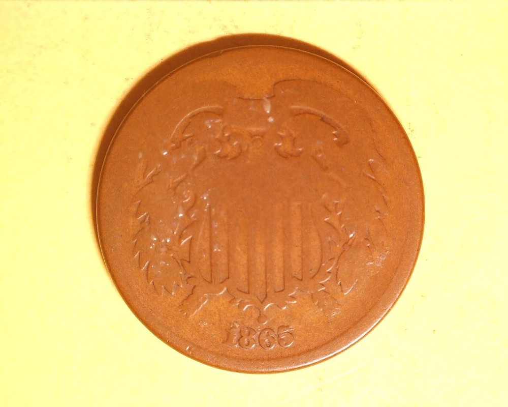 1865 Two 2 Cent Piece , G ***410-6B