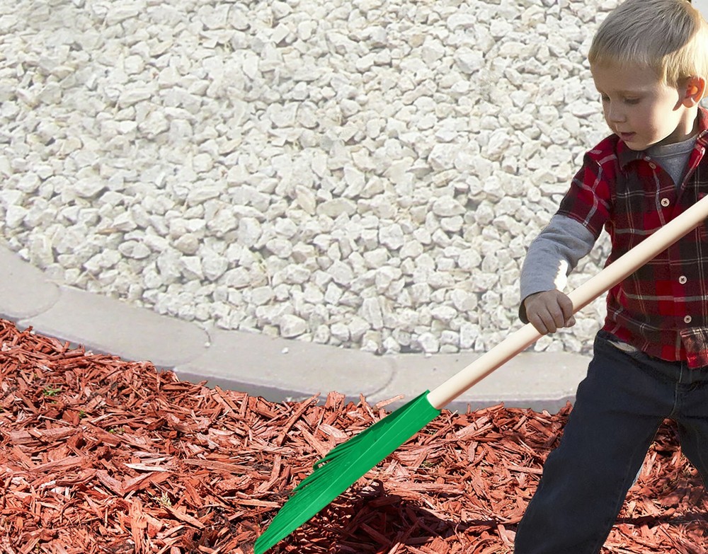 Garden Leaf Rake Kid Size Bulk Pack (24) Green 34"