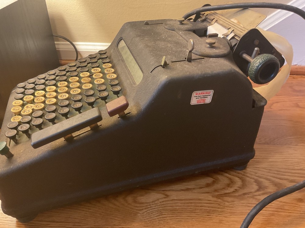 Allen & Wales Model E Adding Machine 1958 Tested Does Turn On