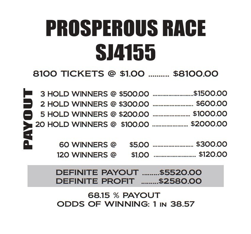 NEW pull tickets PROSPEROUS RACE - CASHBOARD - 30 WINNERS