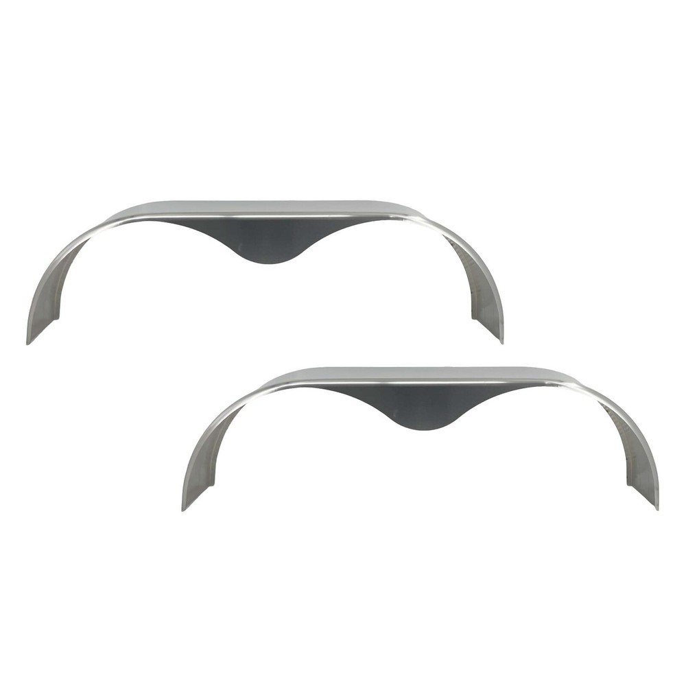 (Qty 2) Tandem Axle Smooth Aluminum Trailer Fender Teardrop 10" x 66" x 18"