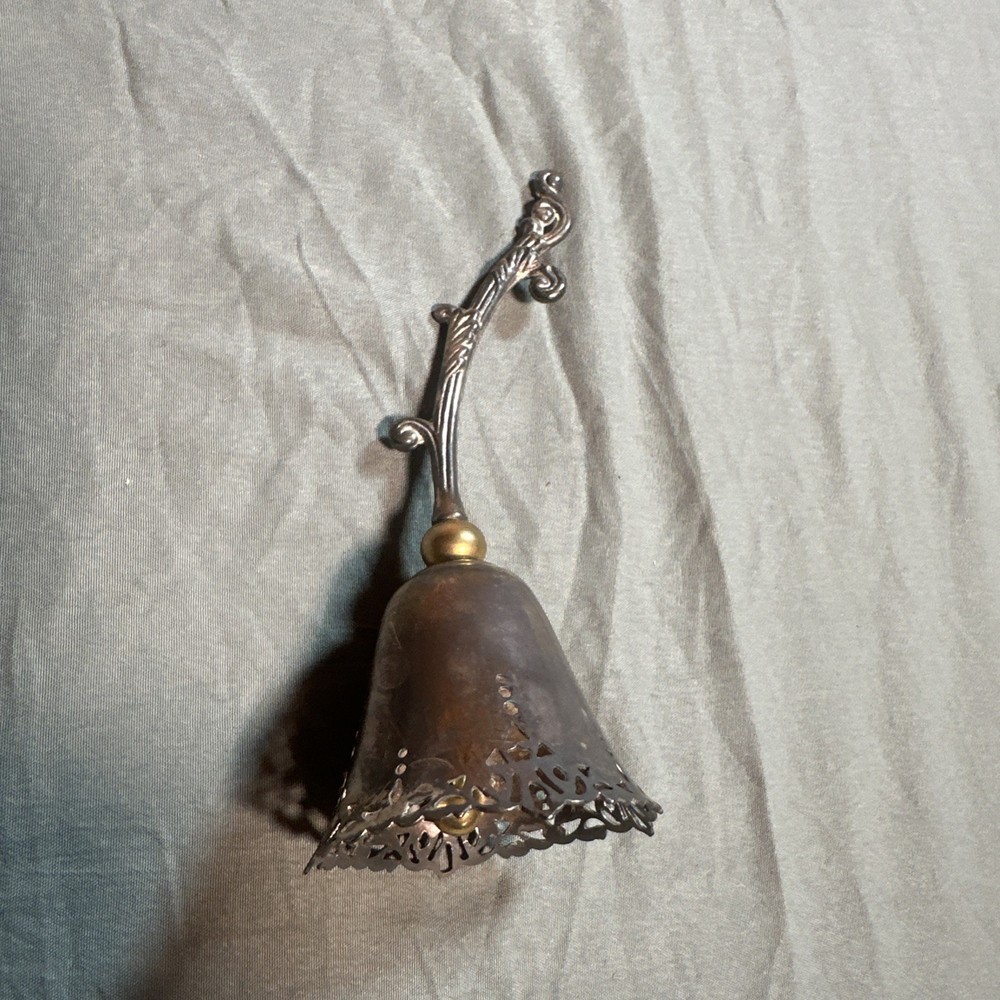 Vintage Silver Plated Table Bell Rose Shaped