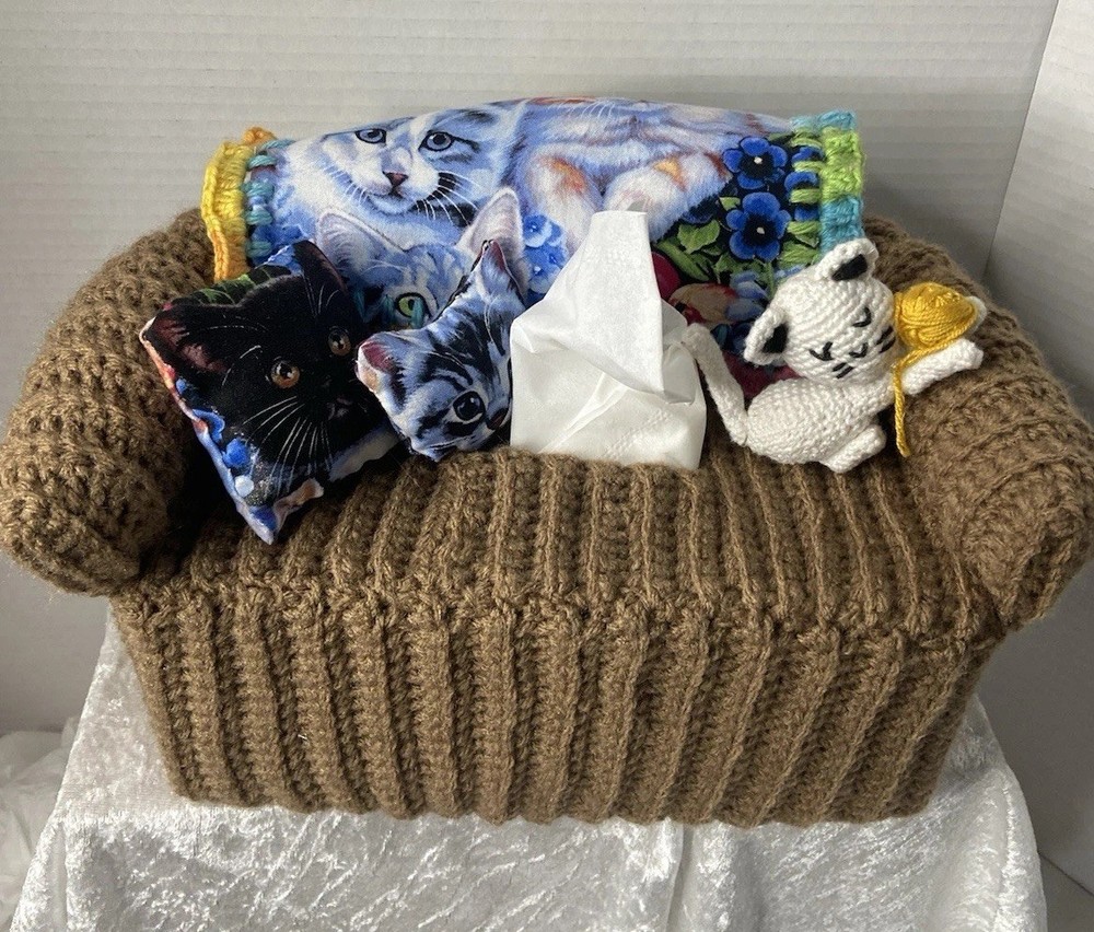Handmade Crochet Sofa Style Tissue Box Cover