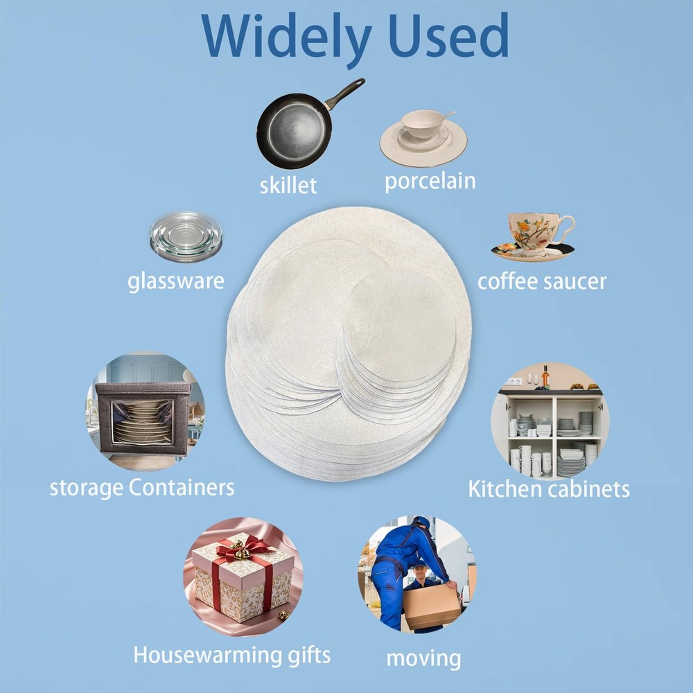 FCSTYODO Felt Plate Dividers, 72 PCS Soft Premium Plate Protectors for Stacki...