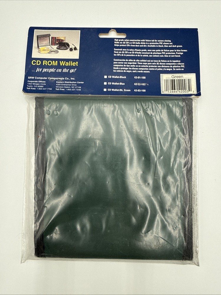 SRW Cd Rom Green wallet 6 Case holder
