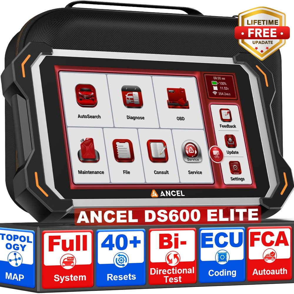 ANCEL DS600 Elite Auto OBD2 Diagnostic Scanner All System ECU Coding Active Test